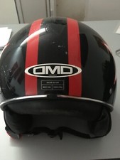 Casco moto usato OMD Misura M colore nero con stella bianca bordo rosso