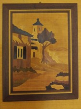 Quadro in legno intarsiato