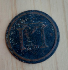 GETTONE TESSERA MARCA MARCHETTA FICHES DA 1 LIRA INIZIO XX SECOLO