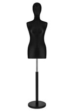 BUSTO DONNA NERO MANICHINO FEMMINILE TESTA ANONIMA BASE NERA
