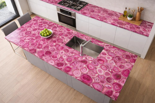 Piano cucina pietra rosa - piano,