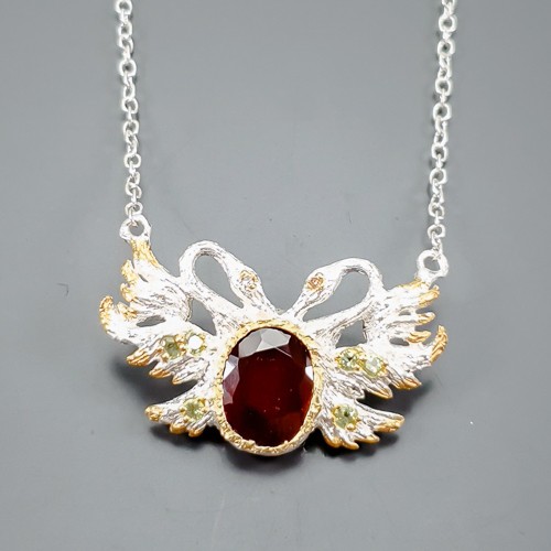 Collana hessonite naturale - in,