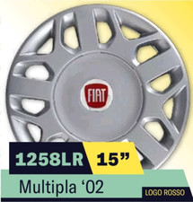 Kit serie 4 copricerchi coppe ruota 15" logo blu per FIAT MULTIPLA 2002 1258LR