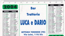Calendarietto - bar - trattoria - settimo torinese - anno 2004