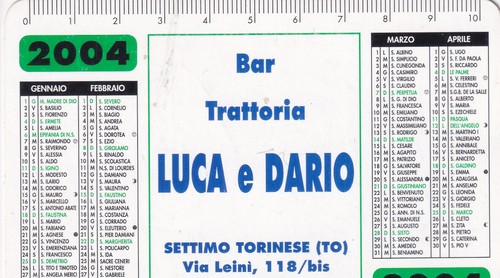 Calendarietto bar - -,