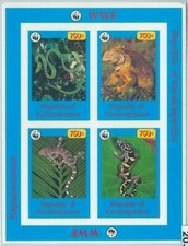 M2034 - STATO RUSSO, FOGLIO IN MINIATURA: WWF, rettili, lucertole, serpenti