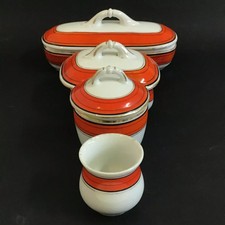RARA ORANGE PORCELLANA GINORI ANTICA META' 800 SERVIZIO DA TOILETTE ceramica