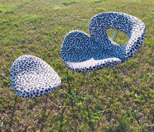 Pierre Paulin Style POLTRONA CAVALLINO + POUF Chaise longue VINTAGE Anni 80