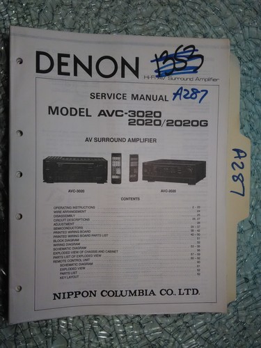 Denon avc 3020 - avc-3020, avc-2020