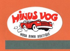 Adesivo Vintage Sticker Autocollant Aufkleber MINUS VOG Moda