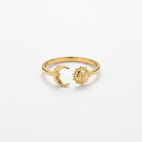 Anello oro sole - anello, volti
