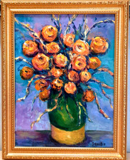 Dipinto olio FIORI ARANCIONI