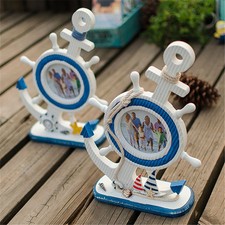 x Cornice PortaFoto In Legno Forma Di Timone Ancora Barca Marina Sea Style moc
