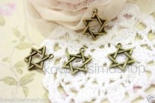 Charm Stella di David color bronzo quantita' a scelta 23*18mm creare bigiotteria