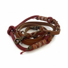 🐾 Set collare e guinzaglio per cani in pelle artigianale fatto a mano • Grande 24"