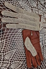 Guanti guida vintage artigianali auto autista Made in Italy taglia 9 1/2