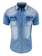 Camicia di Jeans uomo celeste