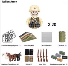 Mattone ad incastro seconda guerra mondiale esercito italiano soldati esercito minifigure x20