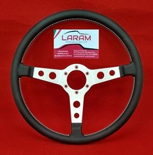 Volante a calice per Dino 246 pelle nera tre razze con fori