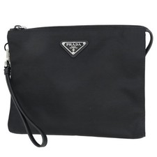 Prada pochette borsa borsetta necessaria re nylon saffiano nero 154055
