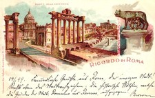 Italia, Roma, litografia a