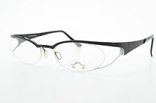 Eye'DC Brille V742 000 50-18 Schwarz Weiß Metall Oval Semi Rim Vintage France