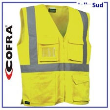 Gilet Alta Visibilita con Tasche Fluorescente Catarifrangente Smanicato Giallo