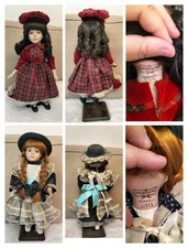 Bambole vintage marca The Promenade in porcellana ottimo stato con piedistallo