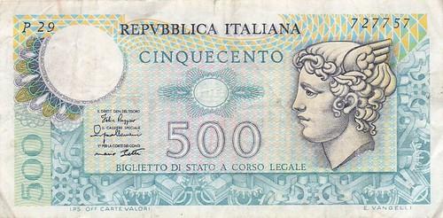 Banconota italia 500 lire - banconota,