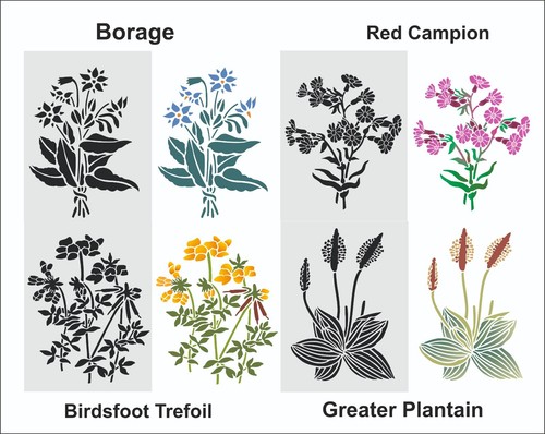 Stencil fiori selvatici - , set
