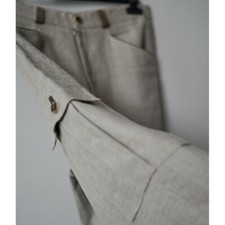 PANTALONI UOMO TIROLESI tg.44 LINO/PELLE