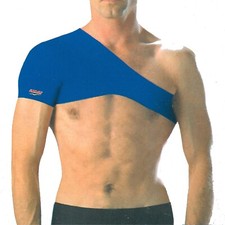 FASCIA TUTORE SINGOLA SPALLA ELASTICA LUSSAZIONE SPALLE NEOPRENE ELASTICA BLU