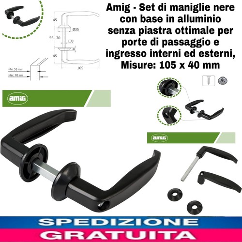 Set maniglie nere - nere, con
