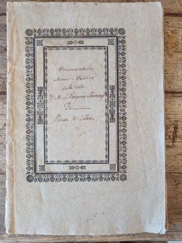 Commentario storico critico - commentario, su