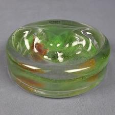 Centrotavola Vetro Murano BARBINI Scultura Acquario Verde Firmato Anni '70