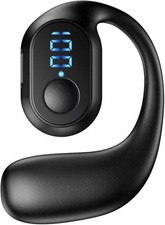 AURICOLARE BLUETOOTH 5.3 VIVAVOCE WIRELESS CON MICROFONO HD GANCIO ORECCHIO IPX5