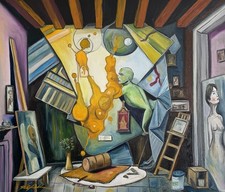 Quadro Olio su Tela "Alien Art” 60x70, 2025 Roberto Cafarotti