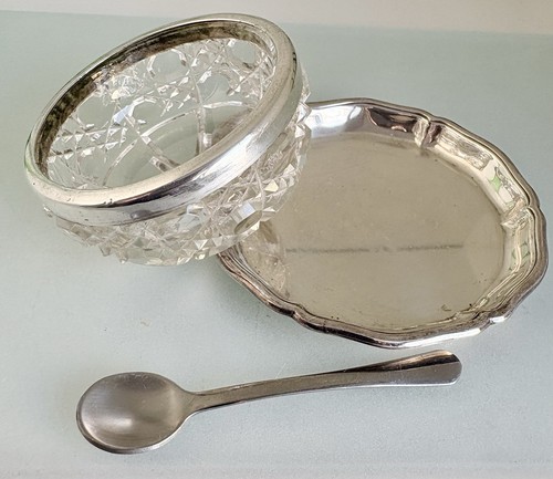 Schale glas silber rand - glas,