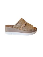 Ciabatte beige con zeppa