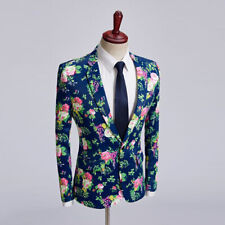 Giacca vestito blazer bavero cappotto moda uomo floreale palco festa spettacolo casual