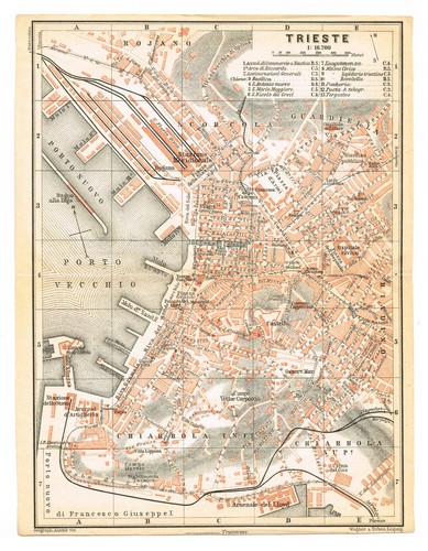 Trieste italia mappa - d'italia, pianta