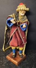 Figura per Presepe- Re magio in terracotta- Arte sacra Fine '900, 30 cm