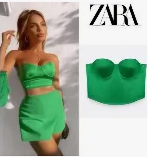 Top corsetto zara - top, verde