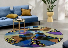 Tappeto Aree Blu In Lana