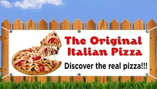 Insegna Striscione PVC Pizza Italiana Fast Food Resistente Esterno Negozio Takeaway Pubblicità