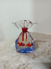 Sacchetto con Pesci Rossi in vetro di Murano