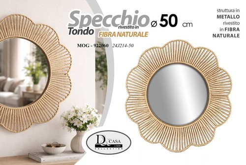Specchio parete tondo fiore - da,