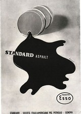 PUBBLICITA' 1940 ESSO STANDARD OIL ASPHALT BITUME  BARILE PETROLIO BERNAZZOLI 