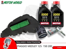 KIT TAGLIANDO MOTUL 10W40 FILTRO ARIA OLIO CANDELA PIAGGIO MEDLEY 150 2021 2022