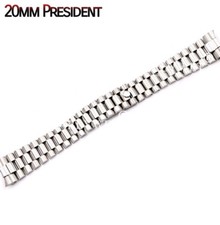 Bracciale compatibile Daydate President 20mm maglie e finali curvi pieni
